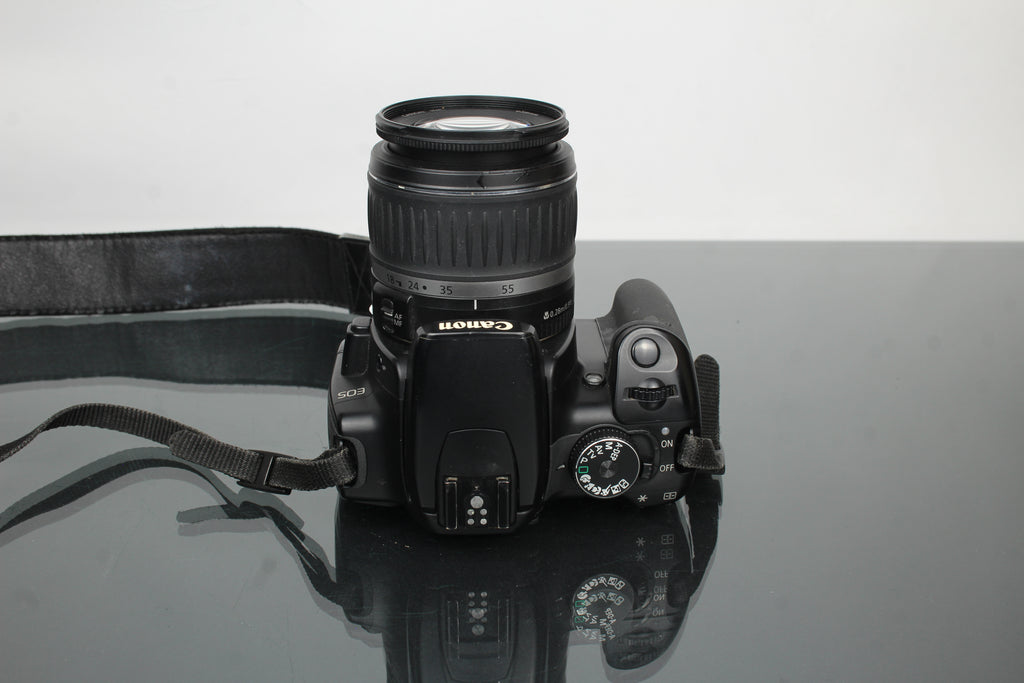 Canon EOS Rebel XTI + 18-55mm 1:3.5-5.6 Canon EF-S lens